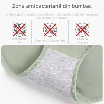 Chiloți de damă din bumbac, talie înaltă, susținere a abdomenului, respirabili, antibacterieni