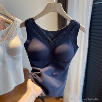 Vesta termică fără cusături, cu pernă integrată pentru bust, croială Slim, exterior din fibre acrilice, căptușeală din mătase Mulberry, iarnă-toamnă, bretele fixe