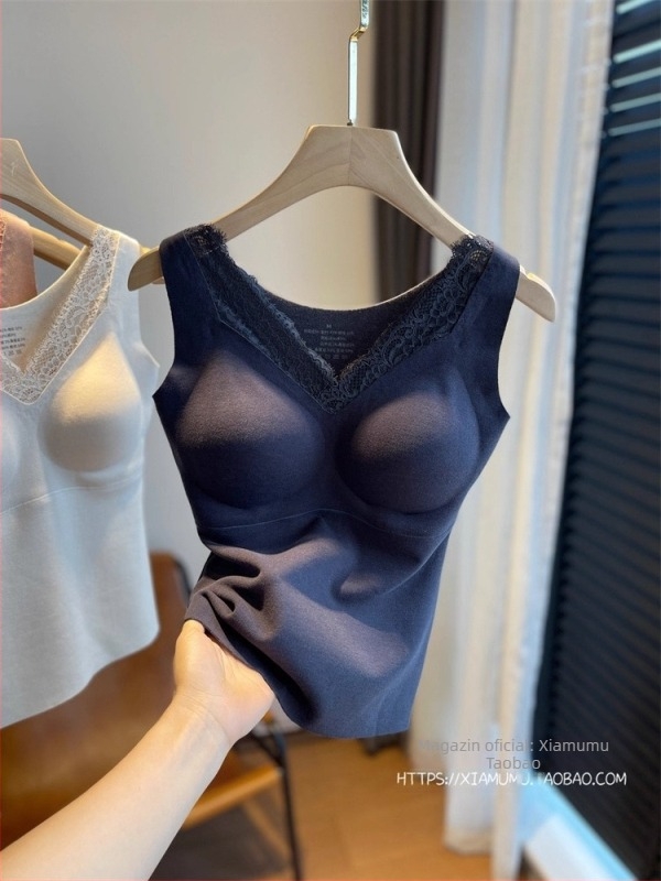 Vesta termică fără cusături, cu pernă integrată pentru bust, croială Slim, exterior din fibre acrilice, căptușeală din mătase Mulberry, iarnă-toamnă, bretele fixe