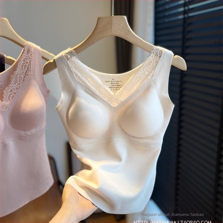 Vesta termică fără cusături, cu pernă integrată pentru bust, croială Slim, exterior din fibre acrilice, căptușeală din mătase Mulberry, iarnă-toamnă, bretele fixe