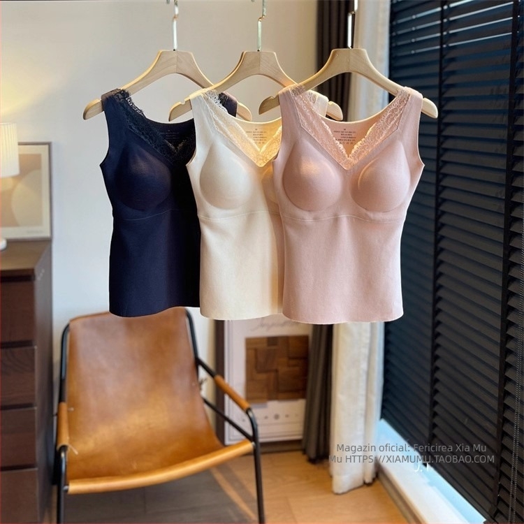 Vesta termică fără cusături, cu pernă integrată pentru bust, croială Slim, exterior din fibre acrilice, căptușeală din mătase Mulberry, iarnă-toamnă, bretele fixe