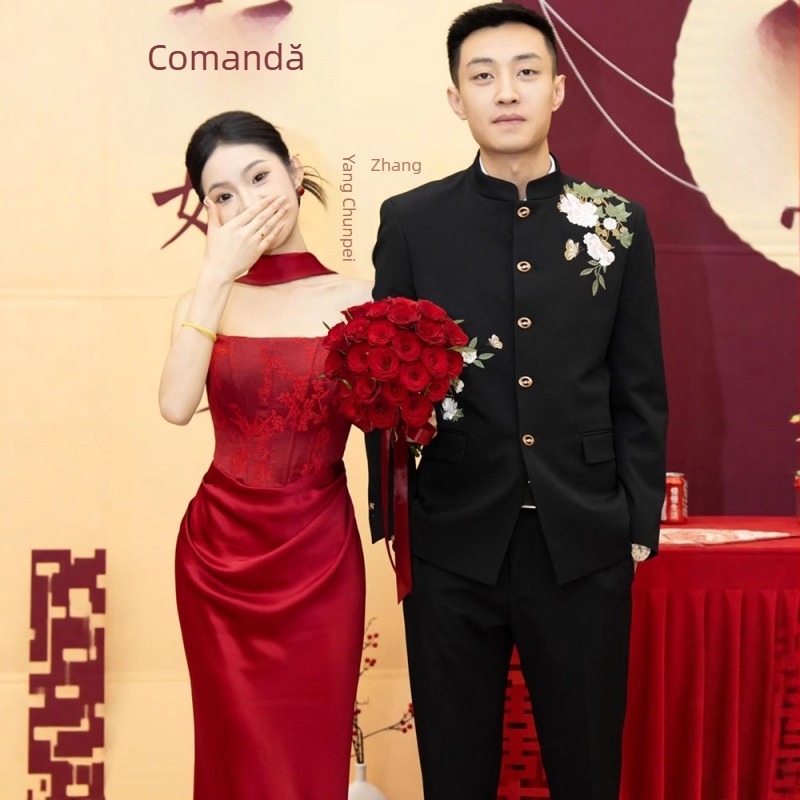 Rochie de seară fără bretele, lungă, talie medie, toamna 2025