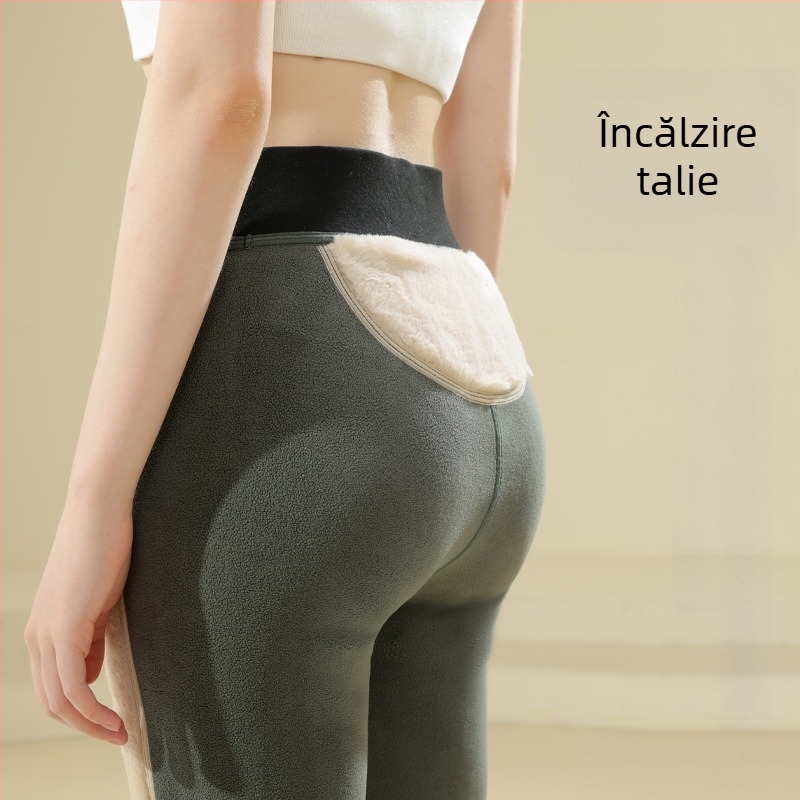 Pantaloni termici cu căptușeală din fleece (dublu strat; grosime 501–600 g/m²; 50–70% lână; rezistenți la vânt)