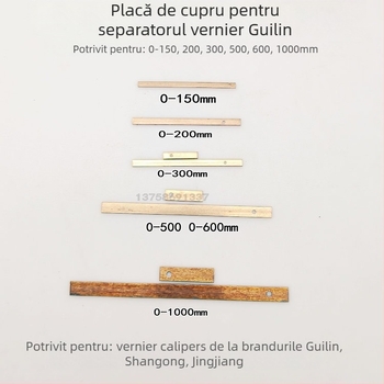 Accesorii pentru șubler Vernier cu dop din fier și foiță de cupru, scară 0-150-200-300-500-1000
