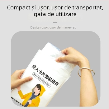 Poncho de ploaie în stil card, țesătură EVA, grosime obișnuită, pentru adulți și copii, drumeții