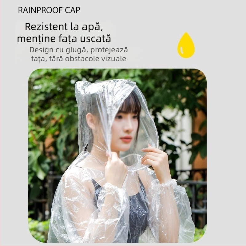 Poncho de ploaie în stil card, țesătură EVA, grosime obișnuită, pentru adulți și copii, drumeții