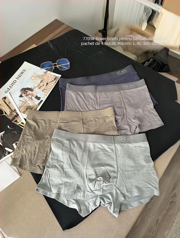 Boxeri pentru bărbați, nylon, fără cusături, căptușeală din bumbac în zona inghinală, talie medie, tricotat