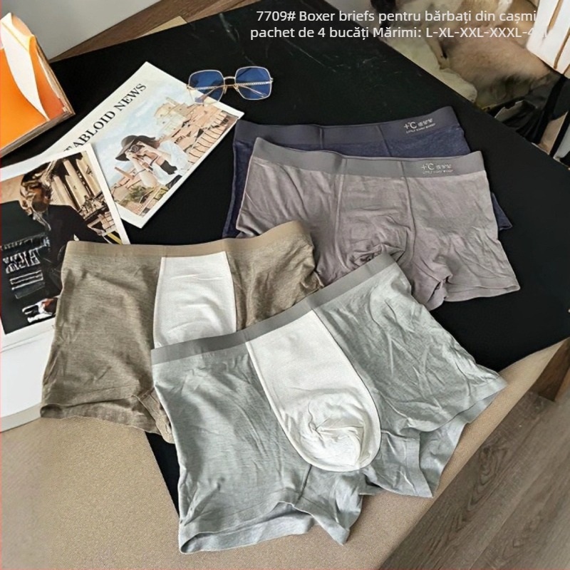 Boxeri pentru bărbați, nylon, fără cusături, căptușeală din bumbac în zona inghinală, talie medie, tricotat