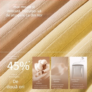 Set de lenjerie termică de toamnă pentru femei: bumbac, bază fără cusături, tricou cu guler rotund și mâneci lungi, 141–160 g/m²