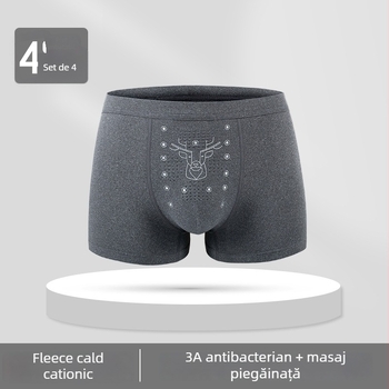 Chiloți de bărbați cu design 3D de buzunar masaj, respirabili și antibacterieni, poliester cat-ionic tricot, 90–95% poliester, talie medie, căptușeală în zona inghinală 95–100% bumbac