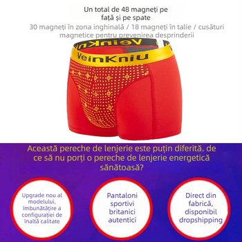 VeinKniu Boxeri bărbați, material modal, conținut principal 90–95% modal, căptușeală a zonei genitale 100% poliester, talie medie