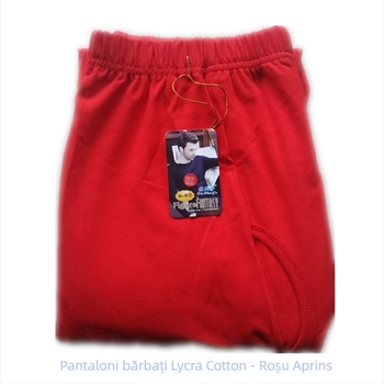 Pantaloni termici bărbați din bumbac cu Lycra, 95% bumbac, 5% elastan, lungime gleznă, talie medie, croială lejeră, păstrează căldura