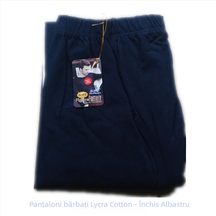 Pantaloni termici bărbați din bumbac cu Lycra, 95% bumbac, 5% elastan, lungime gleznă, talie medie, croială lejeră, păstrează căldura