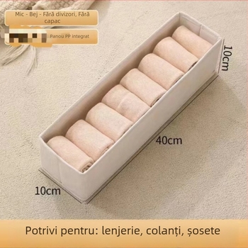 Cutie de depozitare pentru șosete și lenjerie, din bumbac și in, pliabilă, lavabilă, fără capac