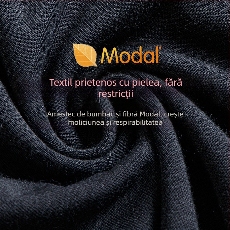 Set de lenjerie termică pentru bărbați — țesătură modal, căptușeală din bumbac, material subțire, căldură moderată, croială Slim