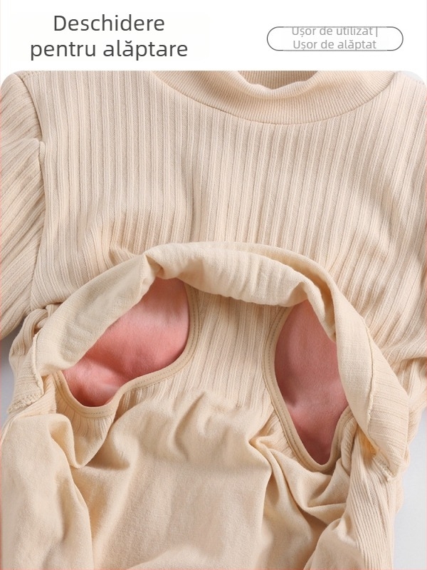 Top de maternitate pentru alăptare cu glugă - amestec nylon-cotton, mâneci lungi, croială slim, toamnă-iarnă