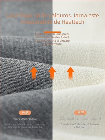 Pantaloni termici pentru femei cu căptușeală din fleece, talie înaltă, controlul abdomenului, groși și calzi, 95% bumbac