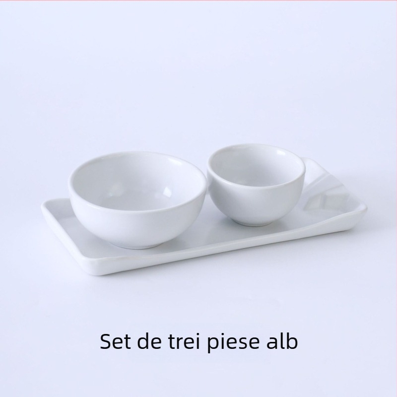 Set ceramic pentru masă în stil montan, glazură cuptor, patru piese pentru hot pot și grătar
