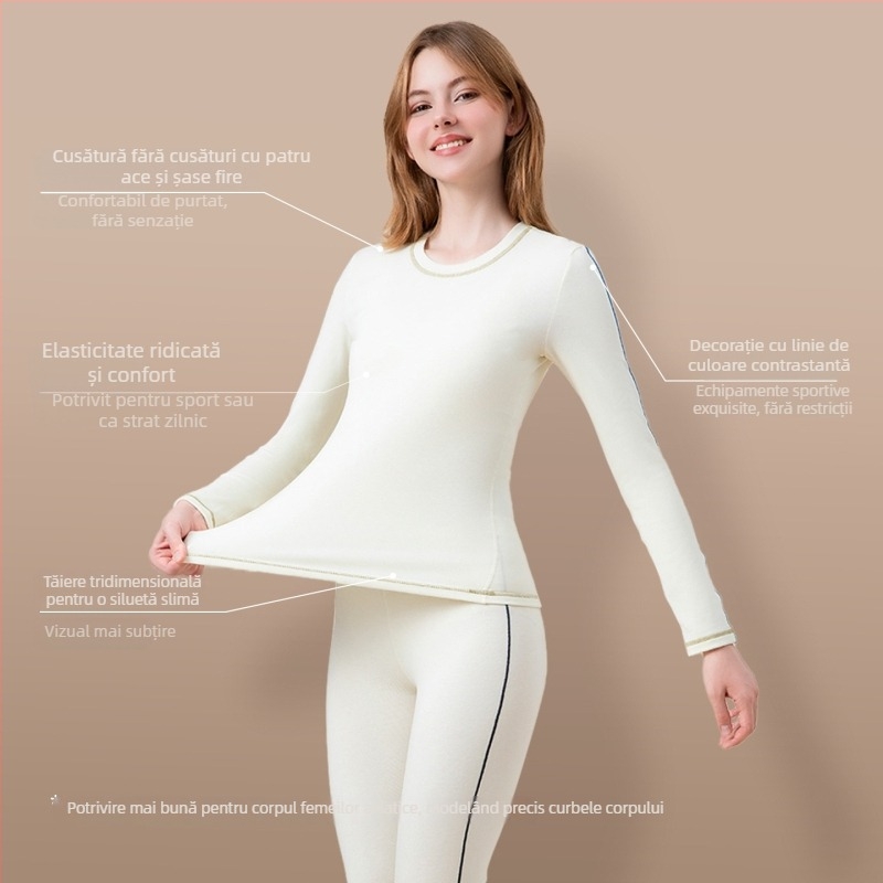 Set de lenjerie termică pentru femei - Fir acrilic, 50-70% conținut, 251-300 g/m2 grosime, Menține căldura, Strat de bază / poate fi purtat ca strat exterior