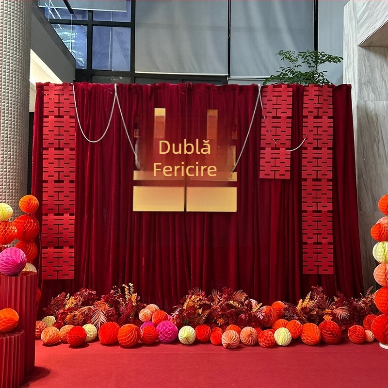 Fundal de nuntă din țesătură cu caractere norocoase, fundal pentru fotografie, imprimare a logo-ului