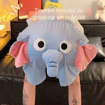 Boxeri bărbați din bumbac, talie înaltă, cu model elefant