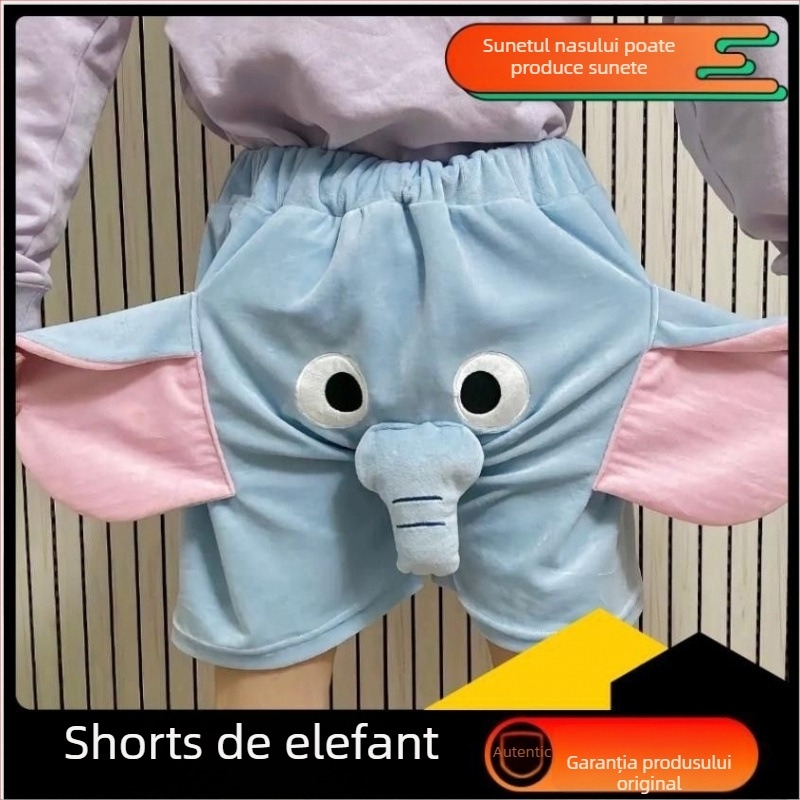 Boxeri bărbați din bumbac, talie înaltă, cu model elefant