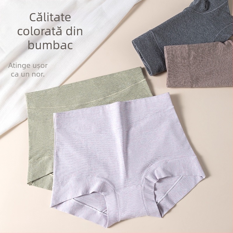 Boxeri femei cu talie înaltă, acoperire completă a șoldurilor, bumbac 60 fire, antibacterian