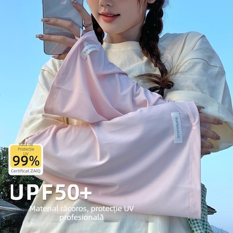 Manșete pentru brațe din Ice Silk, protecție solară, croială lejeră, exterior