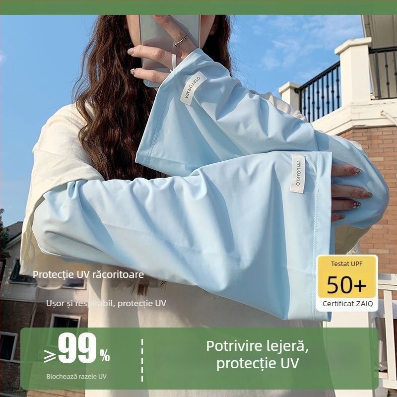 Manșete pentru brațe din Ice Silk, protecție solară, croială lejeră, exterior