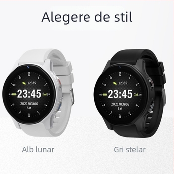 Ceas inteligent cu poziționare GPS, monitorizare ritm cardiac și SpO2, slot SIM, Bluetooth, ecran TFT rotund