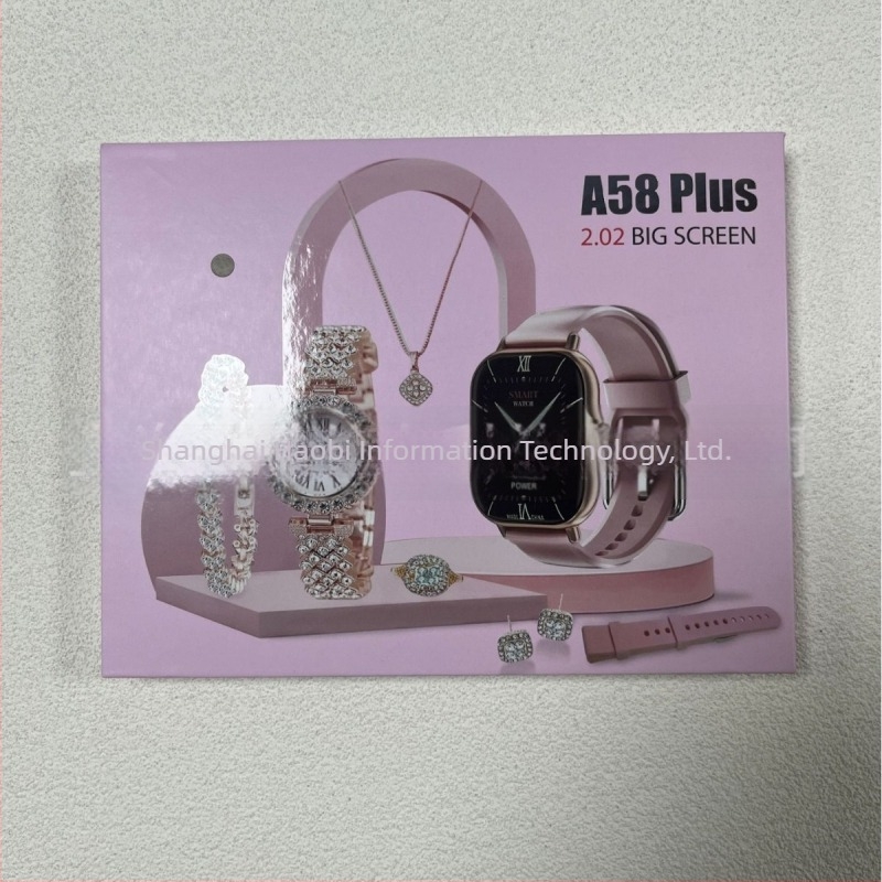 Ceas Smart A58Plus pentru femei, cu design în caramida – Apel Bluetooth, Monitorizare ritm cardiac, Oxigen în sânge, Monitorizare somn, Pedometru, Ecran AMOLED