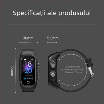 Ceas inteligent cu apeluri Bluetooth, ENC reducere zgomot, monitorizare sănătate (ritm cardiac, tensiune arterială, oxigen în sânge, monitorizare somn), autonomie peste 21 de zile.