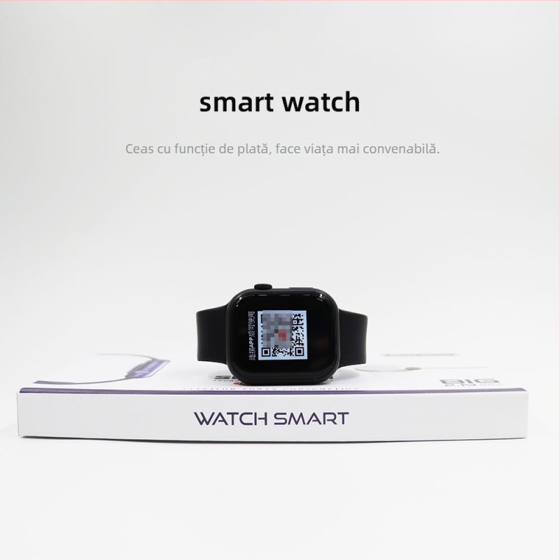 Smartwatch cu numărătoare de pași, monitorizare ritm cardiac și tensiune arterială, apeluri Bluetooth, monitorizare somn • compatibil cu iOS