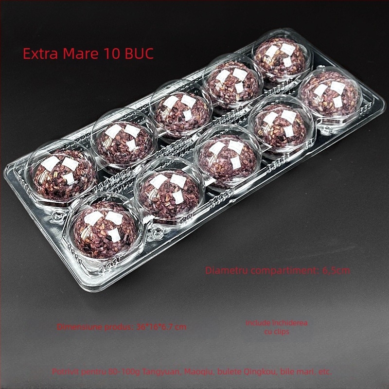 Cutie de unică folosință din PET, transparentă, pentru ambalarea bilelor de orez, livrare, 100 buc., microunde indisponibil, nebiodegradabil