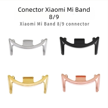 Conector din aliaj de zinc pentru curea Xiaomi Mi Band 10/8/9, construcție metalică, interfata 12/14 mm, închizătoare cu apăsare, stil minimalist