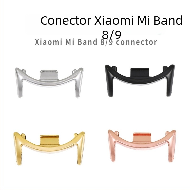 Conector din aliaj de zinc pentru curea Xiaomi Mi Band 10/8/9, construcție metalică, interfata 12/14 mm, închizătoare cu apăsare, stil minimalist