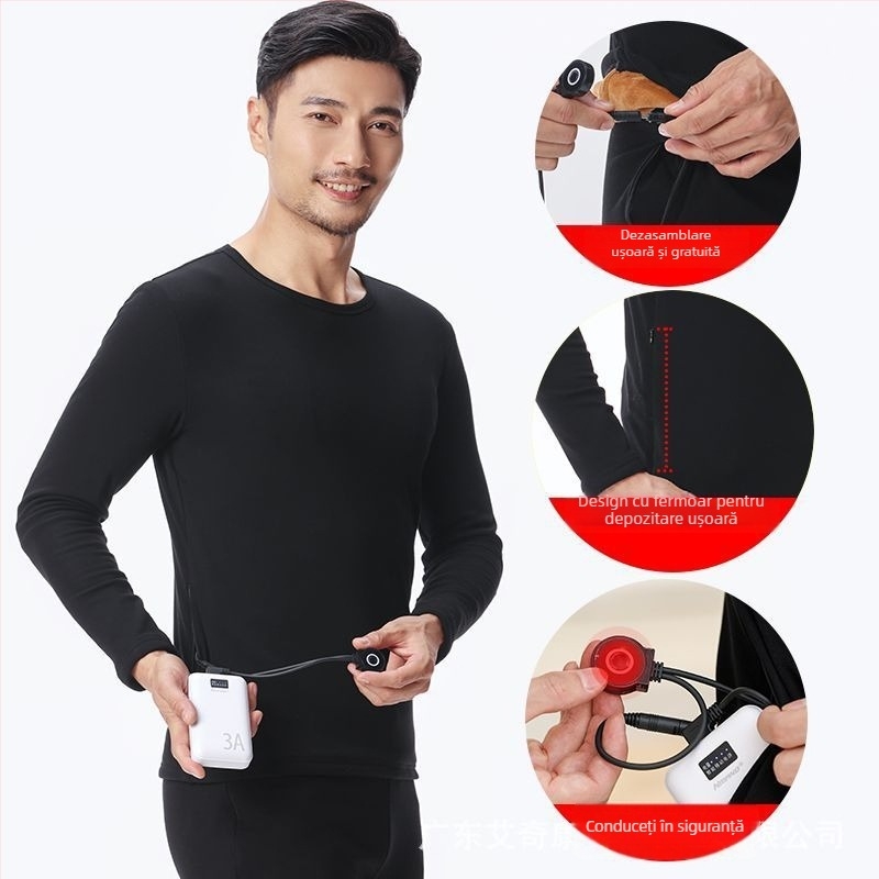 Costum termic încălzit cu 24 de zone pentru bărbați și femei, îmbrăcăminte electrică cu alimentare USB