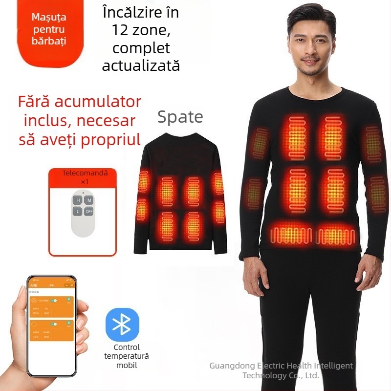 Costum termic încălzit cu 24 de zone pentru bărbați și femei, îmbrăcăminte electrică cu alimentare USB