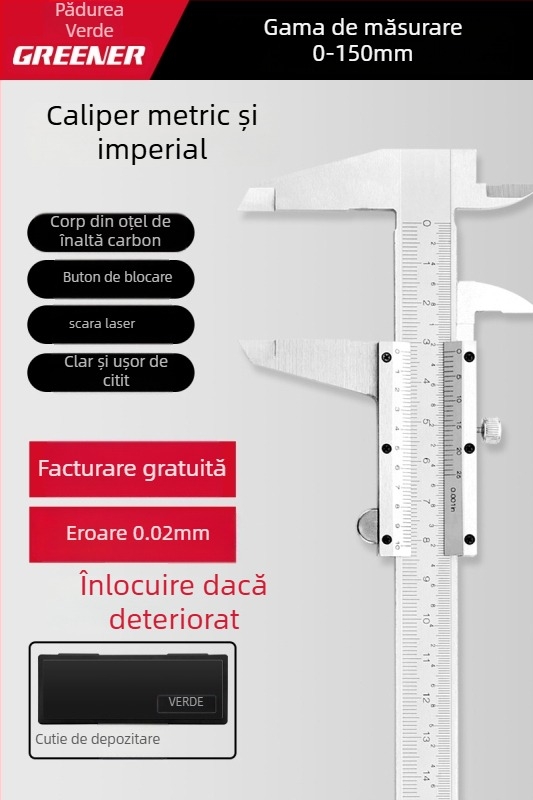 Greener caliper vernier cu afișaj digital, precizie înaltă, de calitate industrială, pentru uz casnic