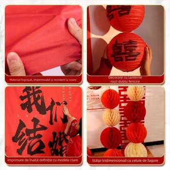 Fundal de nuntă din PVC, banner în stil chinezesc, Cod Produs 2245, Brand Huiyang, Categorie: Fericire