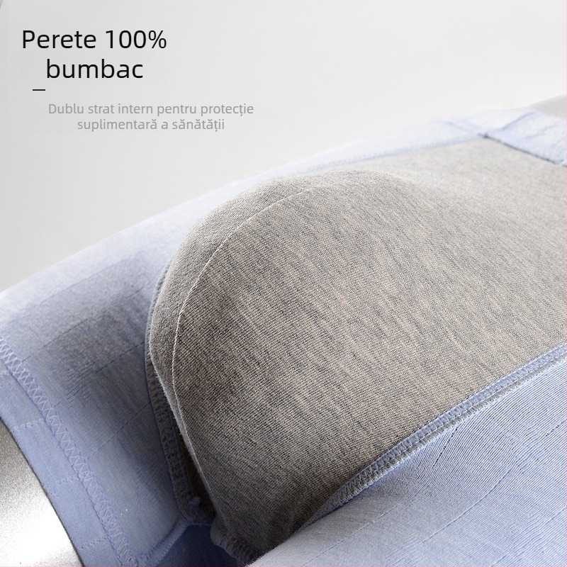 Boxeri pentru bărbați, talie medie, uscare rapidă, 90–95% bumbac, țesătură Jacquard, antibacterian