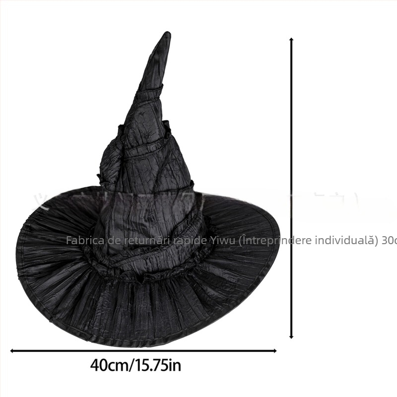 Costum cosplay de vrăjitoare cu pălărie, pentru Halloween, adulți, lansare primăvara 2025, marcă Other