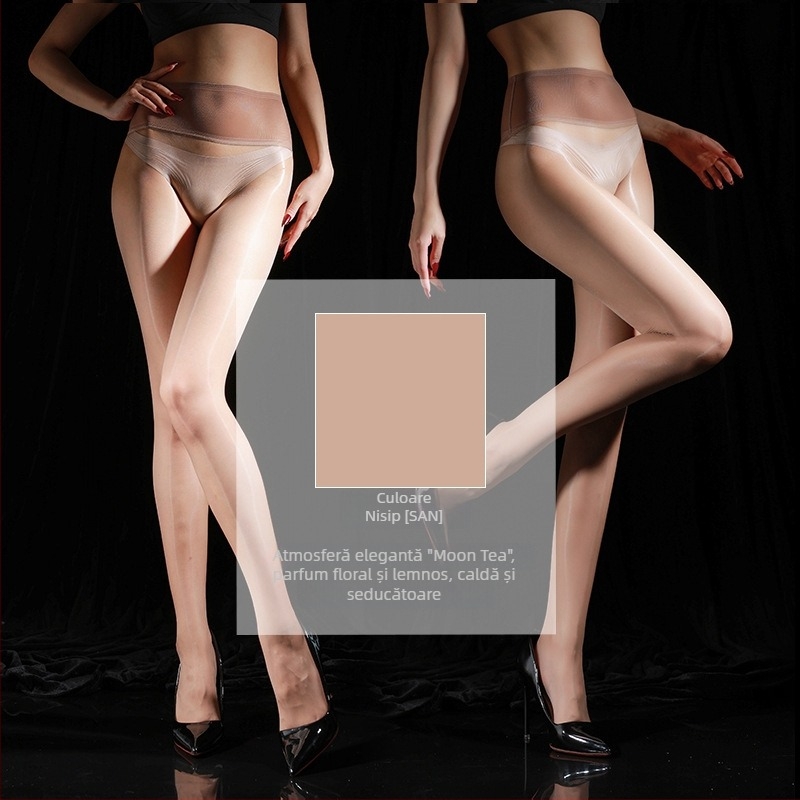 Dresuri fără cusături pentru femei, design Cherry Jelly, ultra-subțiri, nylon 5D, deschidere în zona intimă