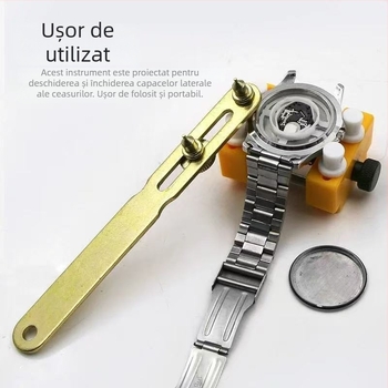 Unealtă metalică pentru îndepărtarea capacului din spate al ceasului - oțel aliat, 1 set, unealtă de demontare a ceasului, pentru întreținerea telecomunicațiilor