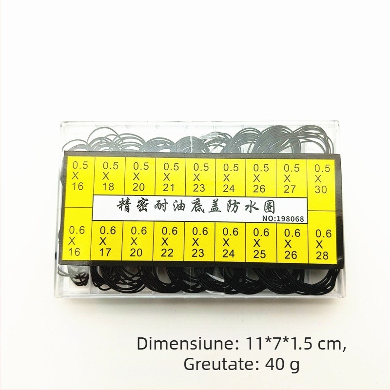 Set de accesorii pentru repararea ceasurilor – garnituri pentru capacul din spate, garnitură pentru capacul inferior, inel circular etanș, inel de cauciuc împotriva prafului; 1 set, greutate netă 0,04, pentru întreținere în telecomunicații