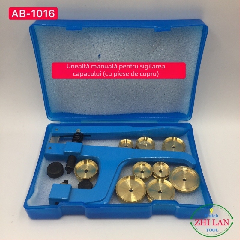 Instrument pentru reparații ceasuri: clește pentru capacul din spate cu matriță din cupru, set 1 piesă, construcție din metal și plastic, pentru uz casnic