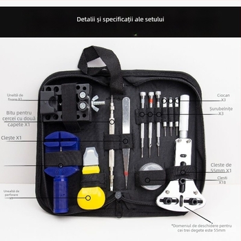 Set de instrumente pentru repararea ceasurilor pentru demontarea brățărilor, eliminarea linkurilor, înlocuirea bateriilor, deschiderea capacelor și reglarea capacelor din spate (Tensiune: 24V; Tip șlefuitor unghiular electric; Brand: Other)