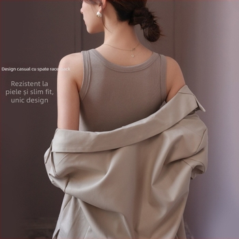 Miyisi top modal cu bretele late, guler rotund, pentru toate sezoanele, conținut 90–95% viscose