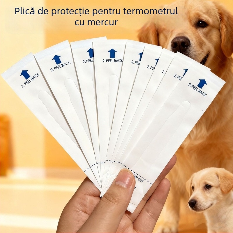 Capace de unică folosință pentru termometru cu mercur, pentru utilizare orală și rectală (bebeluși și animale de companie)