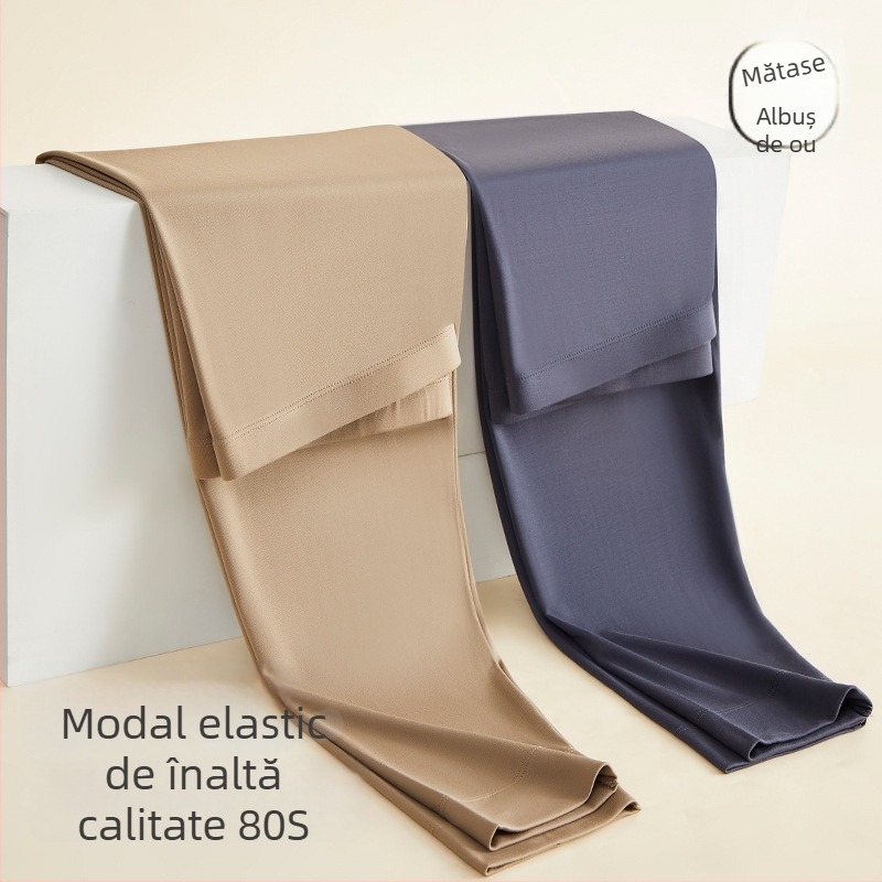 Pantaloni termici pentru bărbați din Modal, subțiri, slim-fit; 91% Modal, 9% Spandex; un strat; păstrează căldura.